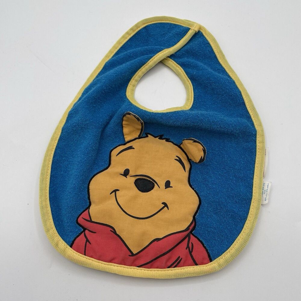 Vintage Winnie the Pooh Disney Baby Bib 3D 90’s Kidcore Terry Cloth Y2K Unisex